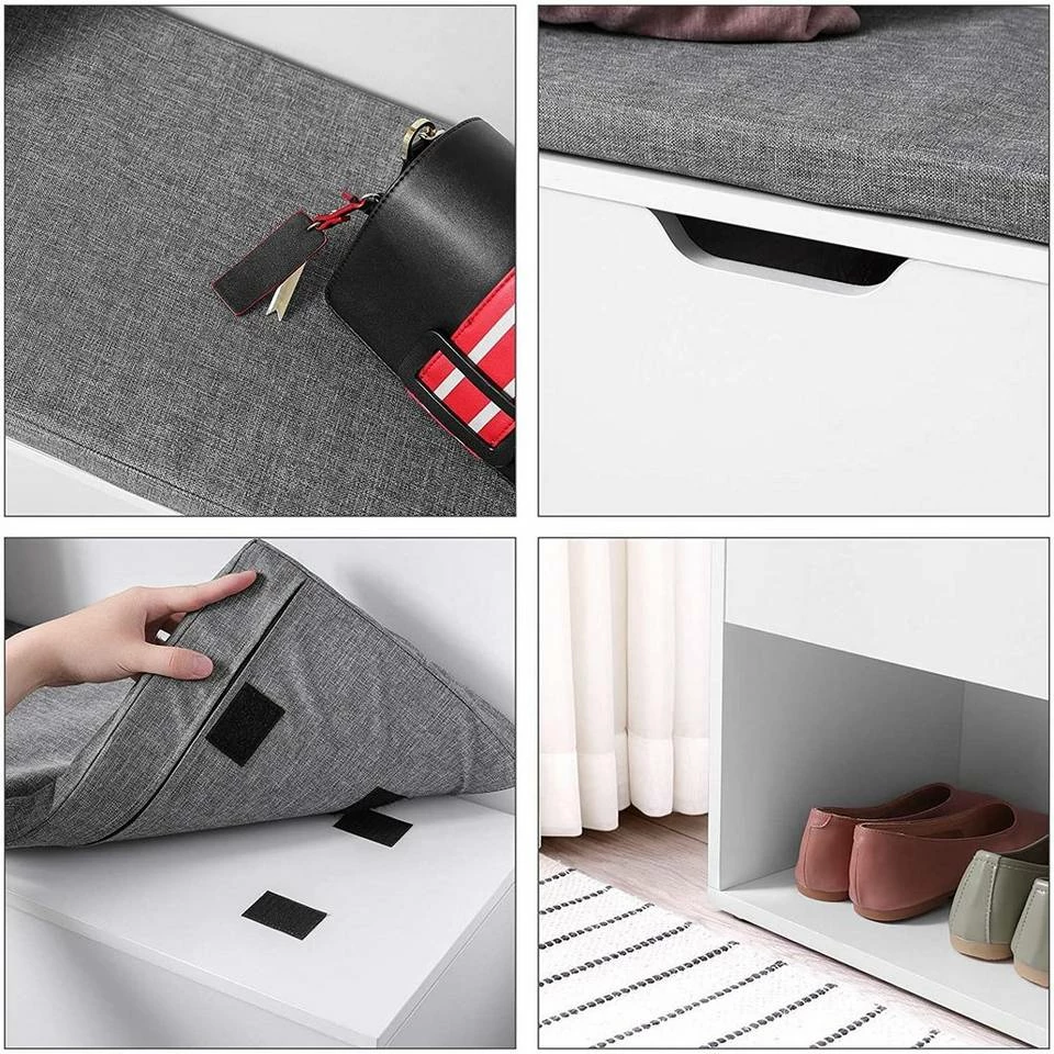 VASAGLE Schuhbank »LHS21WT«, Sitzbank, 2 offene Fächer, weiß 7 VASAGLE Schuhbank »LHS21WT«, Sitzbank, 2 offene Fächer, weiß – Bild 5