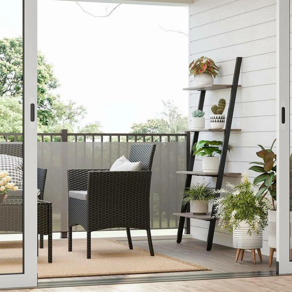 VASAGLE Standregal »LLS43BX LLS043B02«, Leiterregal, Wandregal mit 4 Ebenen, Bücherregal, Wohnzimmer, Küche, vintage Grau 14 VASAGLE Standregal »LLS43BX LLS043B02«, Leiterregal, Wandregal mit 4 Ebenen, Bücherregal, Wohnzimmer, Küche, vintage Grau – Bild 12