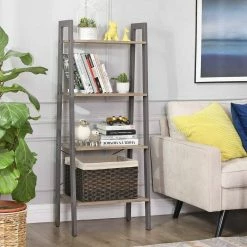 VASAGLE Standregal »LLS44MG LLS44X LLS45X«, Bücherregal, Leiterregal mit 4 Ebenen, vintage Grau -Vasagleaus Geschaft 637481f0 0f8b 4800 902e 1571d2ce706d