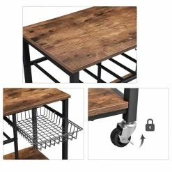 VASAGLE Standregal »KKS80X«, Küchenwagen, Küchenregal, Weinregal, mit Metallkorb und Flaschenhalterung 12 VASAGLE Standregal »KKS80X«, Küchenwagen, Küchenregal, Weinregal, mit Metallkorb und Flaschenhalterung -Vasagleaus Geschaft 670e770e 6f69 48a9 b083 c593409a7bb4