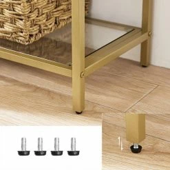 VASAGLE Standregal »LGT050A01«, Aufbewahrungsregal, Standregal aus Hartglas, golden -Vasagleaus Geschaft 6800acf1 f249 4ed1 8517 b0ad9e64df63