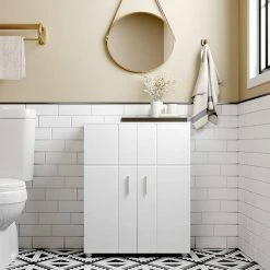 VASAGLE Kommode »BBK42WT«, Badezimmerschrank, Beistellschrank, Flurschrank, weiß