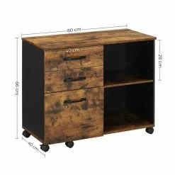 VASAGLE Aktenschrank »OFC041B01« Rollcontainer, frei beweglich, mit Rollen und 3 Schubladen, Druckerständer, vintage -Vasagleaus Geschaft 6be69592 2c92 46c6 a1bd c298e657ae41