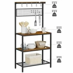 VASAGLE Küchenregal »KKS17BX«, Standregal für die Küche, 10 Haken, Gitterablage aus Metall, Vintage -Vasagleaus Geschaft 6db9d2ac 50f4 4316 93f1 632da9e9694c