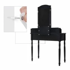 VASAGLE Schminktisch »RDT60WT RDT60BK«, Frisiertisch, Kosmetiktisch mit 3-teiliger Klappspiegel,mit Hocker Schwarz, Weiß 36 VASAGLE Schminktisch »RDT60WT RDT60BK«, Frisiertisch, Kosmetiktisch mit 3-teiliger Klappspiegel,mit Hocker Schwarz, Weiß -Vasagleaus Geschaft 6e634515 cc40 4f9f bedc 2b2a95c0934d