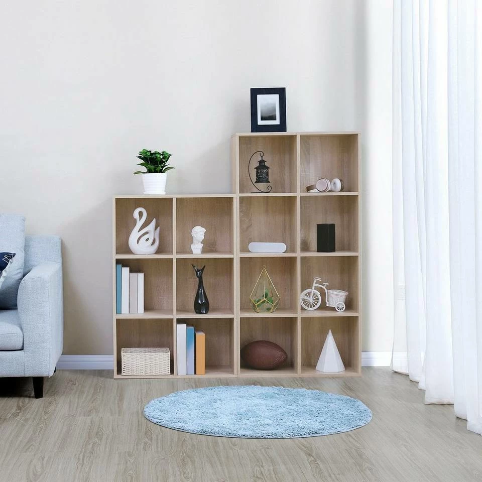 VASAGLE Raumteiler »LBC203 LBC24«, Würfelregal, Bücherschrank, freistehend, als Dekoration, Wohnzimmer, Schlafzimmer, Kinderzimmer Eiche Hell, Weiß, Vintage 14 VASAGLE Raumteiler »LBC203 LBC24«, Würfelregal, Bücherschrank, freistehend, als Dekoration, Wohnzimmer, Schlafzimmer, Kinderzimmer Eiche Hell, Weiß, Vintage – Bild 12