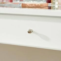 VASAGLE Schminktisch »RDT172W01«, Frisiertisch, mit Hocker und 10 Glühbirnen, transparente Tischplatte aus Hartglas -Vasagleaus Geschaft 71442526 28b5 49c4 a6be 03a52926cd9f