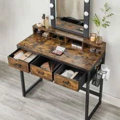 VASAGLE Schminktisch »RVT014A10 RVT014B01«, Frisiertisch, Kosmetiktisch mit Hocker, 10 LED-Glühbirnen, einstellbare Helligkeit Vintagebraun-Schwarz, Weiß-gold 24 VASAGLE Schminktisch »RVT014A10 RVT014B01«, Frisiertisch, Kosmetiktisch mit Hocker, 10 LED-Glühbirnen, einstellbare Helligkeit Vintagebraun-Schwarz, Weiß-gold -Vasagleaus Geschaft 71fb78b9 323d 4112 ab84 8cf64573be03