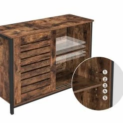 VASAGLE Kommode »LSC081B01«, Sideboard, Küchenschrank mit Schiebetüren, Wohnzimmer, Flur, Homeoffice, Stahlgestell, Breite 100 cm, vintage -Vasagleaus Geschaft 76b7cbba 657f 4a63 a7f7 609dff3b3a54