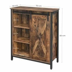 VASAGLE Aktenschrank »LSC88BX« Sideboard mit Schiebetür und verstellbaren Regalebenen, Homeoffice, Flur, Wohnzimmer, 70 x 30 x 80 cm, vintage -Vasagleaus Geschaft 7835a675 9c16 4ab8 8eda dee25bd49e2c