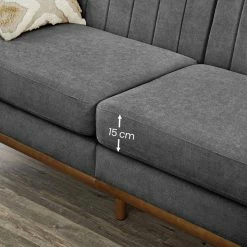 VASAGLE 3-Sitzer »LCS030«, Couch für Wohnzimmer, Beine aus Massivholz, Mid-Century Stil, 191 x 80,5 x 86 cm Beige, Grau -Vasagleaus Geschaft 783c0e63 b06f 417c 8f0a 5548ebab1d3e