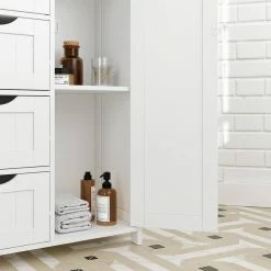 VASAGLE Badkommode »LHC41«, Badschrank, Beistellschrank, Kommode, 55 x 30 x 81 cm Grau, Wei&szlig; -Vasagleaus Geschaft 79157ce7 7aae 4096 8529 6616239bbca6