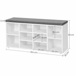 VASAGLE Schuhbank »LHS10«, Schuhregal, Sitzbank, 10 Fächer, mit Polsterung, multifunktional, 104 x 30 x 48 cm Natur, Vintage, Weiß 58 VASAGLE Schuhbank »LHS10«, Schuhregal, Sitzbank, 10 Fächer, mit Polsterung, multifunktional, 104 x 30 x 48 cm Natur, Vintage, Weiß -Vasagleaus Geschaft 7b0b98dc 7d2d 4369 9d0c f0ccede955ad