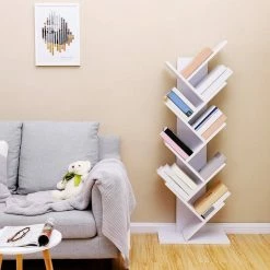 VASAGLE Bücherregal »LBC11BX LBC11WTV1«, Standregal mit 8 Ebenen, in Baumform, für Wohnzimmer, Homeoffice und Büro Vintage, Weiß