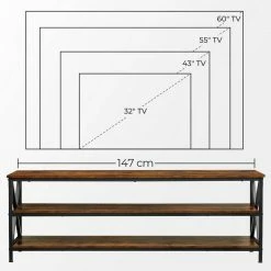 VASAGLE Lowboard »LTV100B01«, TV-Regal, TV-Schrank für Fernseher bis zu 65 Zoll, X-förmige Streben, Schuhregalev -Vasagleaus Geschaft 7de211a7 b8b7 4825 bf3d e221133b6c2c