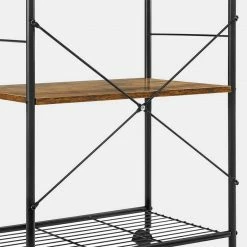 VASAGLE Servierwagen »KKS022B01«, Beistelltisch, Metallregal, Küchenhelfer, mit Rollen, 3 Ablagen, und 6 Haken, Vintage-Look -Vasagleaus Geschaft 7e7c29a1 6d6f 456f 9457 26ecab6334e8