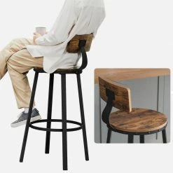 VASAGLE Barhocker »LBC026B01V1/B02/076B01« (2 St), 2er Set Barstühle, Küchenstühle, Sitzhöhe 73 / 62.5 cm, vintage Greige-Schwarz, Vintagebraun-Schwarz -Vasagleaus Geschaft 7f6db882 7691 4a64 9d3a a18736ece4d8