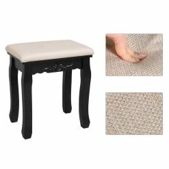 VASAGLE Schminktisch »RDT25WT/BK/K«, Frisiertisch, Kosmetiktisch, mit Spiegel ohne Rahmen, Polsterhocker, Massivholzbeinen Schwarz, Weiß-Natur, Weiß 49 VASAGLE Schminktisch »RDT25WT/BK/K«, Frisiertisch, Kosmetiktisch, mit Spiegel ohne Rahmen, Polsterhocker, Massivholzbeinen Schwarz, Weiß-Natur, Weiß -Vasagleaus Geschaft 7f828c3a a52e 43d0 a2f8 3f3309395cf2