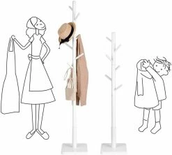 VASAGLE Garderobenständer »RCR010W02«, Kleiderständer, Massivholz, freistehend, Baumform, 8 Haken für Jacken, weiß -Vasagleaus Geschaft 80305fc0 23aa 4e39 903d 23cfc285f083