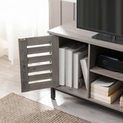 VASAGLE Lowboard »LTV43BX / MB«, TV-schrank, Fernsehtisch, mit 2 Schränken und 2 Regalebenen, 110 x 40 x 50 cm, Industrie-Design Greige-Schwarz, Vintage -Vasagleaus Geschaft 8059efa9 7b4c 4943 b3c7 cfde80546328