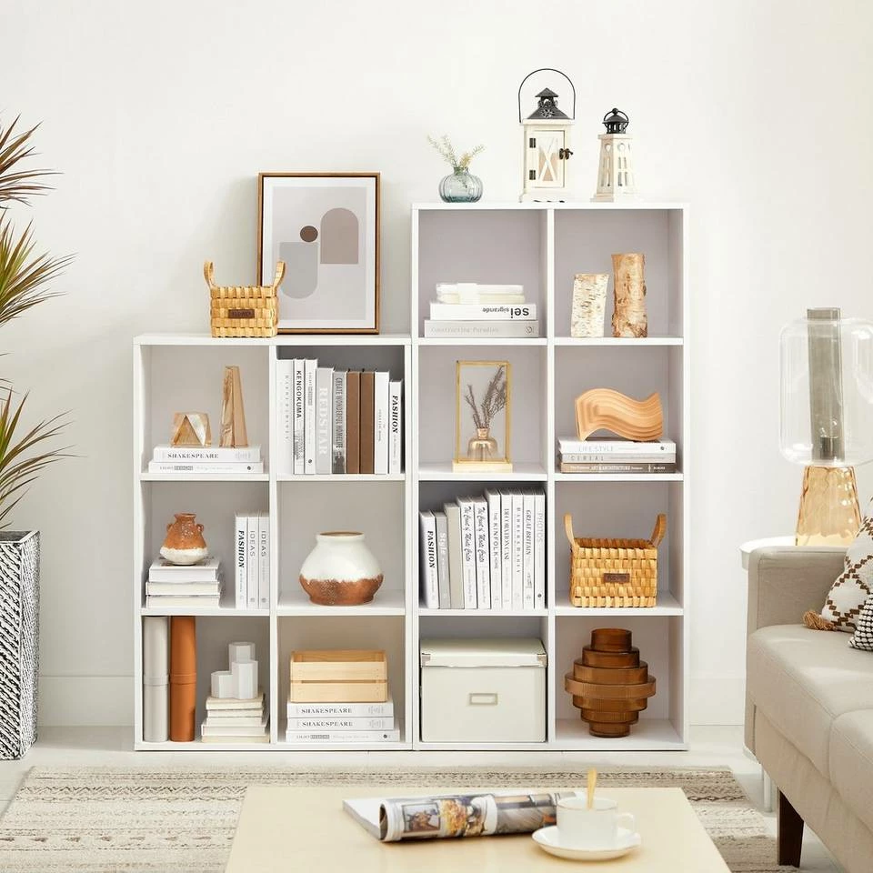 VASAGLE Raumteiler »LBC203 LBC24«, Würfelregal, Bücherschrank, freistehend, als Dekoration, Wohnzimmer, Schlafzimmer, Kinderzimmer Eiche Hell, Weiß, Vintage 24 VASAGLE Raumteiler »LBC203 LBC24«, Würfelregal, Bücherschrank, freistehend, als Dekoration, Wohnzimmer, Schlafzimmer, Kinderzimmer Eiche Hell, Weiß, Vintage – Bild 22