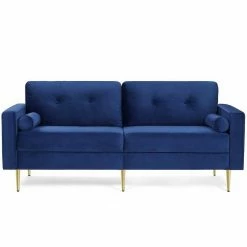 VASAGLE 3-Sitzer »LCS001«, Bezug aus Samt, Metallbeine, Klassisch bis modern, einfacher Aufbau, 183 x 78 x 88 cm Blau, Grau, Petrolfarben, Rosa -Vasagleaus Geschaft 82a2bfda cb2d 418e 91ce bf7a458b605c