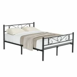 VASAGLE Metallbett »RMB061 RMB063«, Einzelbett, Doppelbett, mit Lattenrost und Bettgestell, für kleine Räume, Gästebett Schwarz, Wei&szlig; -Vasagleaus Geschaft 84c144d5 8cc3 4779 bf25 a80b160ac0fc