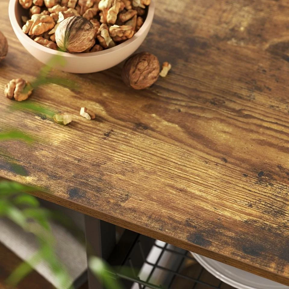 VASAGLE Standregal »KKS90X«, Regal, für Küche, mit Metallgestell, praktische Haken, ausziehbares Gitterfach, im Vintage-Look 8 VASAGLE Standregal »KKS90X«, Regal, für Küche, mit Metallgestell, praktische Haken, ausziehbares Gitterfach, im Vintage-Look – Bild 6