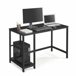 VASAGLE Computertisch »LWD047B16«, Schreibtisch, PC-Tisch, mit 2 Ablagen, für Büro, Wohnzimmer, schwarz