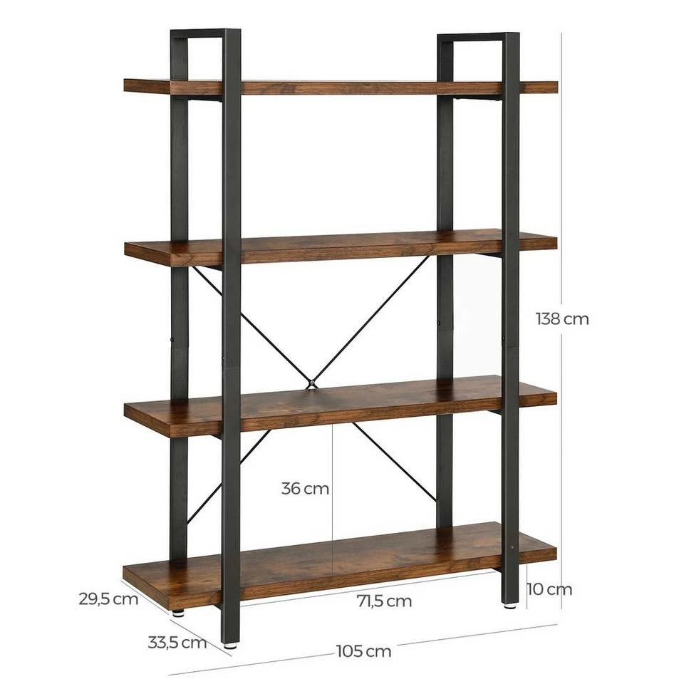VASAGLE Bücherregal »LLS55BX LLS54BX LLS055B02«, stabiles Standregal, Wohnzimmerregal, vintage Greige-Schwarz 23 VASAGLE Bücherregal »LLS55BX LLS54BX LLS055B02«, stabiles Standregal, Wohnzimmerregal, vintage Greige-Schwarz – Bild 21