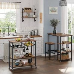 VASAGLE Standregal »KKS80X«, Küchenwagen, Küchenregal, Weinregal, mit Metallkorb und Flaschenhalterung 10 VASAGLE Standregal »KKS80X«, Küchenwagen, Küchenregal, Weinregal, mit Metallkorb und Flaschenhalterung -Vasagleaus Geschaft 8898e847 85f1 48fa bbb0 88765acc5ca5