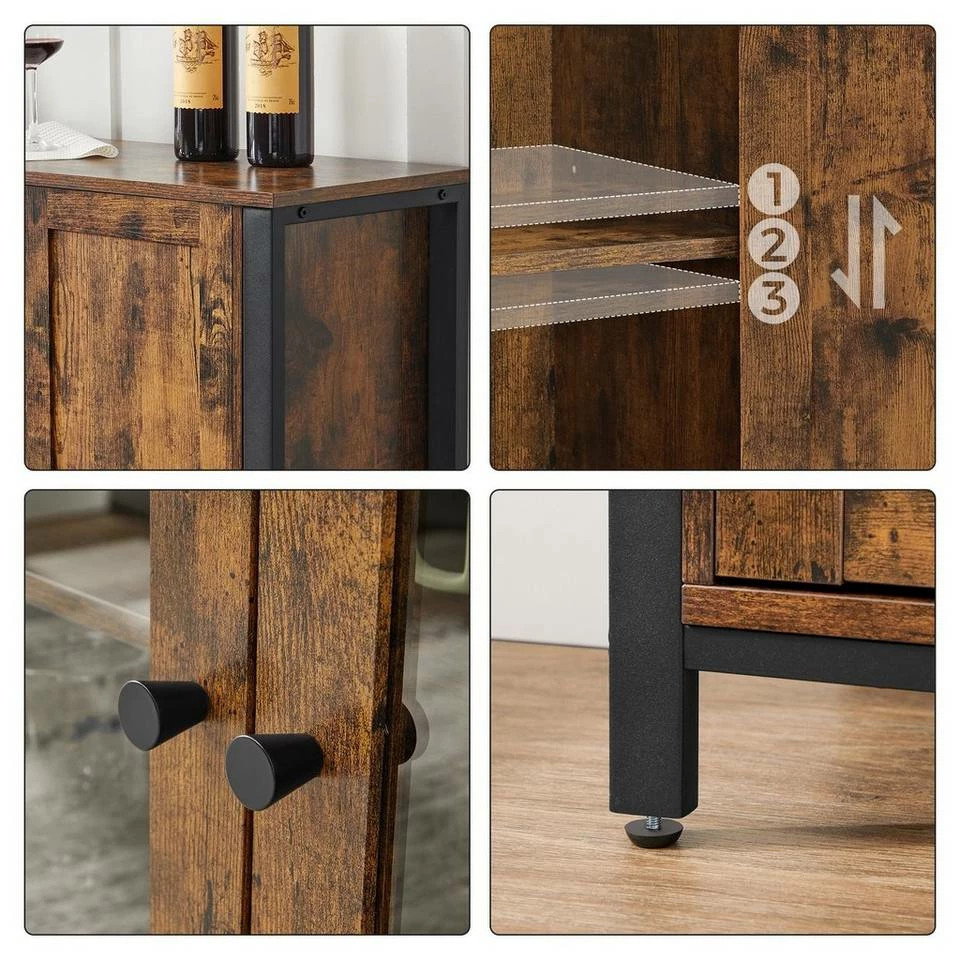 VASAGLE Sideboard »LSC096B01«, Küchenschrank, Aufbewahrungsschrank, mit 3 Türen, Breite 110 cm, für Wohnzimmer, Küche, Esszimmer, vintage 11 VASAGLE Sideboard »LSC096B01«, Küchenschrank, Aufbewahrungsschrank, mit 3 Türen, Breite 110 cm, für Wohnzimmer, Küche, Esszimmer, vintage – Bild 9