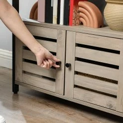 VASAGLE Bücherregal »LSC75«, Bücherschrank mit 3 Ablagen, 2 Lamellentüren, 70 x 30 x 121,5 cm Grau, Vintage 31 VASAGLE Bücherregal »LSC75«, Bücherschrank mit 3 Ablagen, 2 Lamellentüren, 70 x 30 x 121,5 cm Grau, Vintage -Vasagleaus Geschaft 89c54251 8c7b 405a a691 189152ce081f