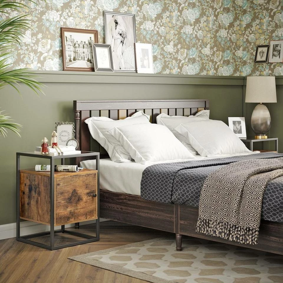 VASAGLE Nachttisch »LNT05BX«, Nachtschrank, Beistelltisch, Glastisch, vintage 5 VASAGLE Nachttisch »LNT05BX«, Nachtschrank, Beistelltisch, Glastisch, vintage – Bild 3