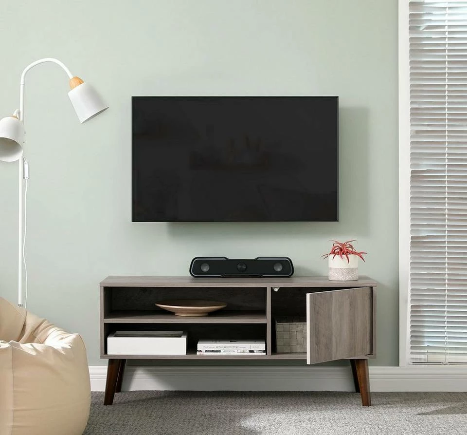 VASAGLE Lowboard »LTV09 LTV120«, Retro TV-Regal, Fernsehtisch, Fernsehschrank, 110/120 x 40 x 49 cm Greige, Vintage, Weiß 3 VASAGLE Lowboard »LTV09 LTV120«, Retro TV-Regal, Fernsehtisch, Fernsehschrank, 110/120 x 40 x 49 cm Greige, Vintage, Weiß