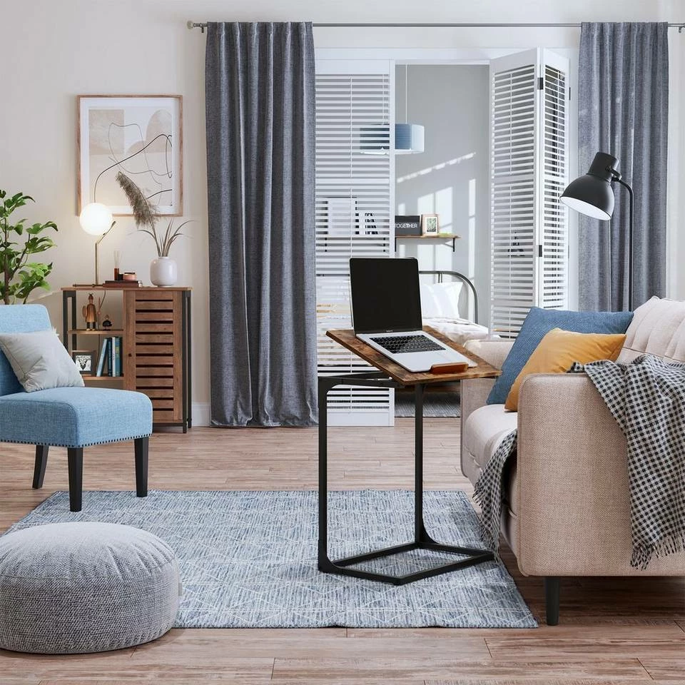 VASAGLE Sideboard »LSC74BX LSC74GD«, Küchenschrank mit 3 offenen Ablagen, Stahlgestell, vintage Braun 17 VASAGLE Sideboard »LSC74BX LSC74GD«, Küchenschrank mit 3 offenen Ablagen, Stahlgestell, vintage Braun – Bild 15