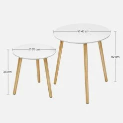 VASAGLE Beistelltisch »LET07WN«, Beistelltisch-Set rund, Sofatische, Couchtische, weiß 20 VASAGLE Beistelltisch »LET07WN«, Beistelltisch-Set rund, Sofatische, Couchtische, weiß -Vasagleaus Geschaft 8eb8a860 406f 4666 89ad 07e44446b219
