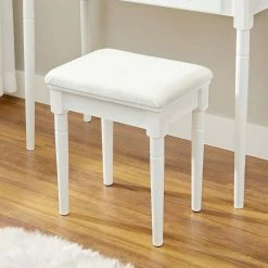 VASAGLE Schminktisch »RDT172W01«, Frisiertisch, mit Hocker und 10 Glühbirnen, transparente Tischplatte aus Hartglas -Vasagleaus Geschaft 8ecdcf86 6e6e 4c0e b2f9 06ef1cdc2e74