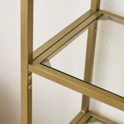 VASAGLE Standregal »LGT050A01«, Aufbewahrungsregal, Standregal aus Hartglas, golden -Vasagleaus Geschaft 8fbc81ee 85df 43e6 a439 3317fcfe124d