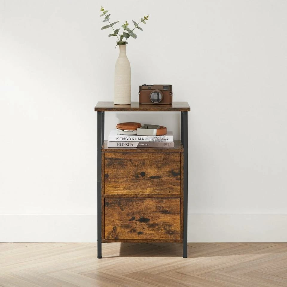 VASAGLE Nachttisch »LET521B01«, Beistelltisch, mit 2 Schubladen, Industrie-Design, vintage 7 VASAGLE Nachttisch »LET521B01«, Beistelltisch, mit 2 Schubladen, Industrie-Design, vintage – Bild 5
