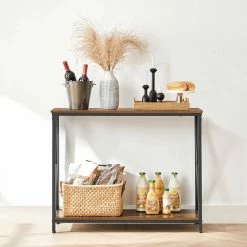 VASAGLE Konsolentisch »LNT088B01 LNT100B01«, Beistelltisch, Flurtisch, Sofatisch, 100 x 35 x 80 cm, für Wohnzimmer, Flur, vintagebraun-schwarz -Vasagleaus Geschaft 91afe006 dcc9 4fdb bc6a be7b56e2281a