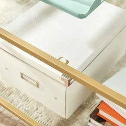 VASAGLE Couchtisch »LGT033A01«, Beistelltisch, 2 Ablagen aus Hartglas, Dekoration mit Stauraum, modernes Design, 100 x 55 x 45 cm, goldfarben -Vasagleaus Geschaft 9217880a 81d1 43bd ad60 fb29907f8295