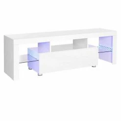 VASAGLE Lowboard »LTV14WT«, TV-Schrank, Fernsehschrank, TV-Regal, mit LED-Beleuchtung, für Fernseher bis 60 Zoll, 140 x 35 x 45 cm -Vasagleaus Geschaft 92229123 e497 4fa8 918b 5a7bf9e0eb4b
