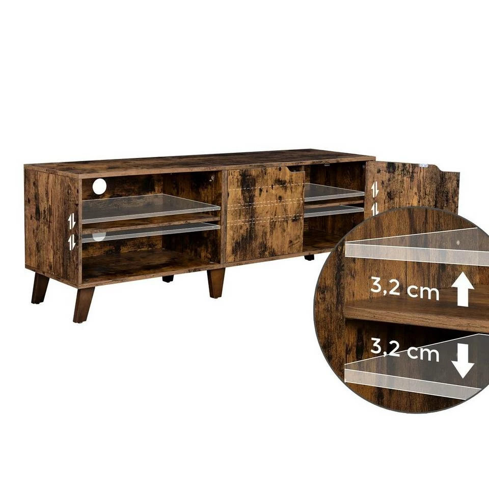 VASAGLE Lowboard »LTV027X01«, TV-Schrank, Fernsehtisch, TV-Regal für Fernseher bis zu 60 Zoll, mit verstellbaren Ablagen 5 VASAGLE Lowboard »LTV027X01«, TV-Schrank, Fernsehtisch, TV-Regal für Fernseher bis zu 60 Zoll, mit verstellbaren Ablagen – Bild 3