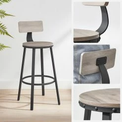 VASAGLE Barhocker »LBC026B01V1/B02/076B01« (2 St), 2er Set Barstühle, Küchenstühle, Sitzhöhe 73 / 62.5 cm, vintage Greige-Schwarz, Vintagebraun-Schwarz -Vasagleaus Geschaft 95c204dd 9f99 4b5f 9655 e5878ed82a08