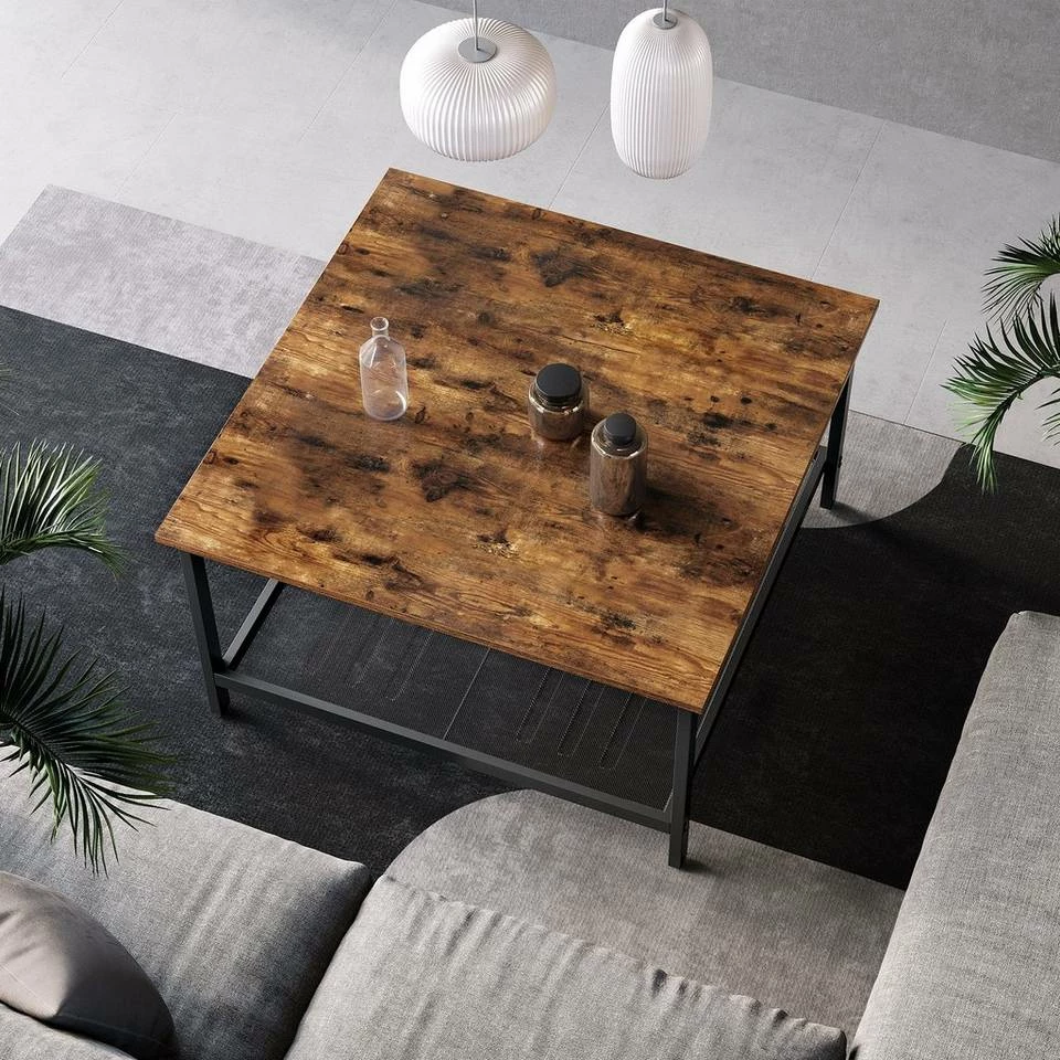 VASAGLE Couchtisch »LCT065B01«, Kaffeetisch, aus Stahl, mit Gitterablage, vintage 5 VASAGLE Couchtisch »LCT065B01«, Kaffeetisch, aus Stahl, mit Gitterablage, vintage – Bild 3