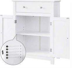 VASAGLE Badkommode »BBC61«, Badezimmerschrank, mit Schublade und verstellbarem Zwischenfach, Landhausstil, 60 x 30 x 80 cm, weiß 18 VASAGLE Badkommode »BBC61«, Badezimmerschrank, mit Schublade und verstellbarem Zwischenfach, Landhausstil, 60 x 30 x 80 cm, weiß -Vasagleaus Geschaft 9875b93e 2034 4d15 aea2 f96641f32faf