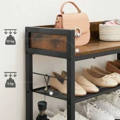 VASAGLE Schuhregal »LBS022B01«, Schuhregal, für 14 Paar Schuhe, erhöhte Seitenkanten, Industriestil, vintage -Vasagleaus Geschaft 98ec76d9 41f7 4fdf adbb 33427a3b37be