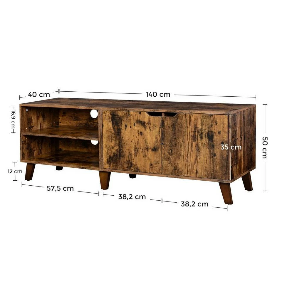 VASAGLE Lowboard »LTV027X01«, TV-Schrank, Fernsehtisch, TV-Regal für Fernseher bis zu 60 Zoll, mit verstellbaren Ablagen 11 VASAGLE Lowboard »LTV027X01«, TV-Schrank, Fernsehtisch, TV-Regal für Fernseher bis zu 60 Zoll, mit verstellbaren Ablagen – Bild 9