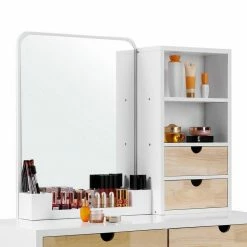 VASAGLE Schminktisch »RDT32K«, Frisiertisch, Kosmetiktisch mit Hocker, 4 Schubladen, weiß-naturfarben 12 VASAGLE Schminktisch »RDT32K«, Frisiertisch, Kosmetiktisch mit Hocker, 4 Schubladen, weiß-naturfarben -Vasagleaus Geschaft 9b13dbc2 fa1e 4d12 a60d aed3a58f19a7